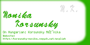 monika korsunsky business card